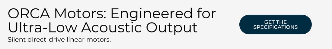 ORCA motors engineered for ultra-low acoustic output, low-noise actuators