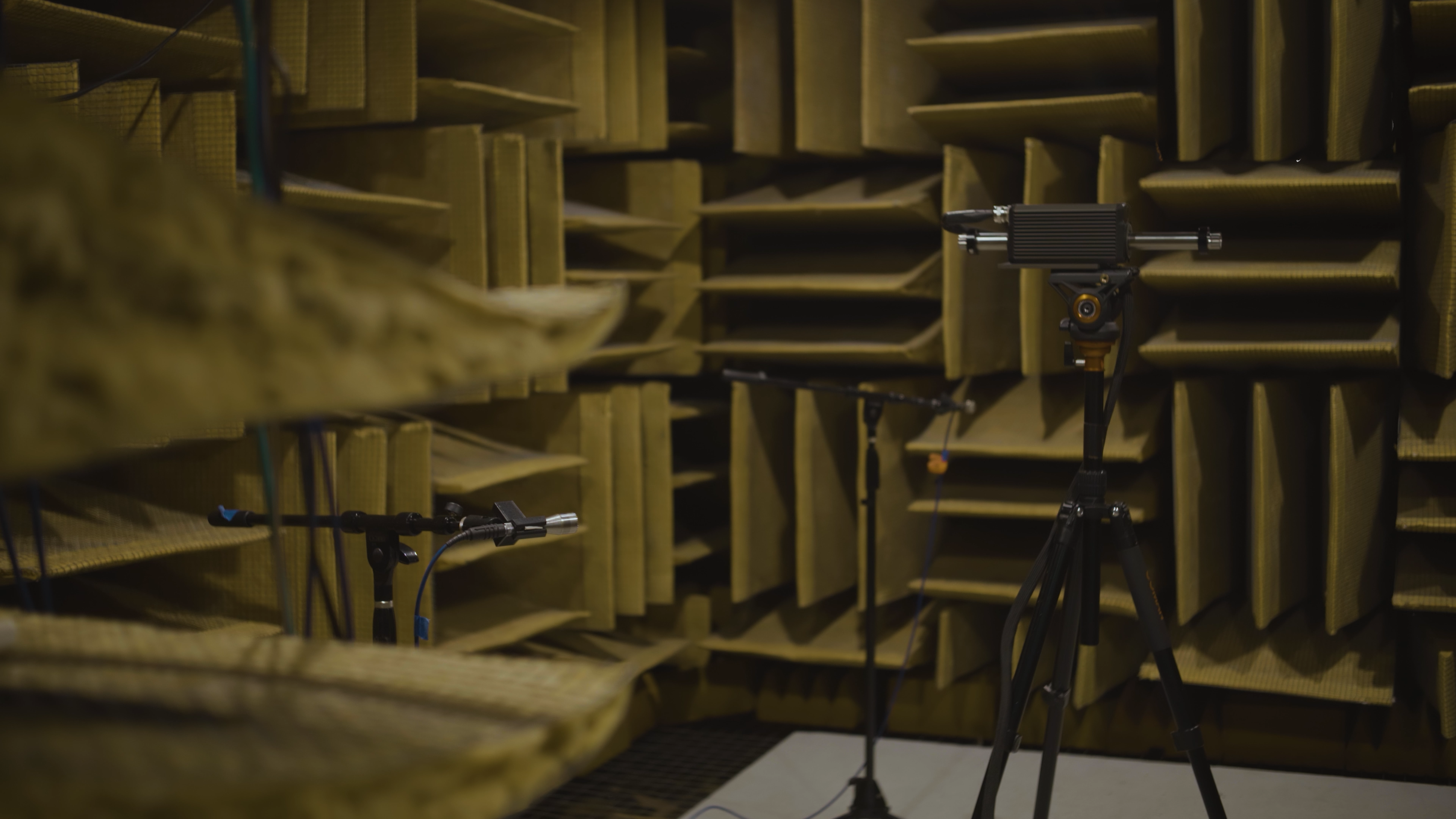 Quiet linear motor being tested in anechoic chamber