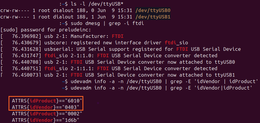 A Linux terminal window showing executed commands and their output.